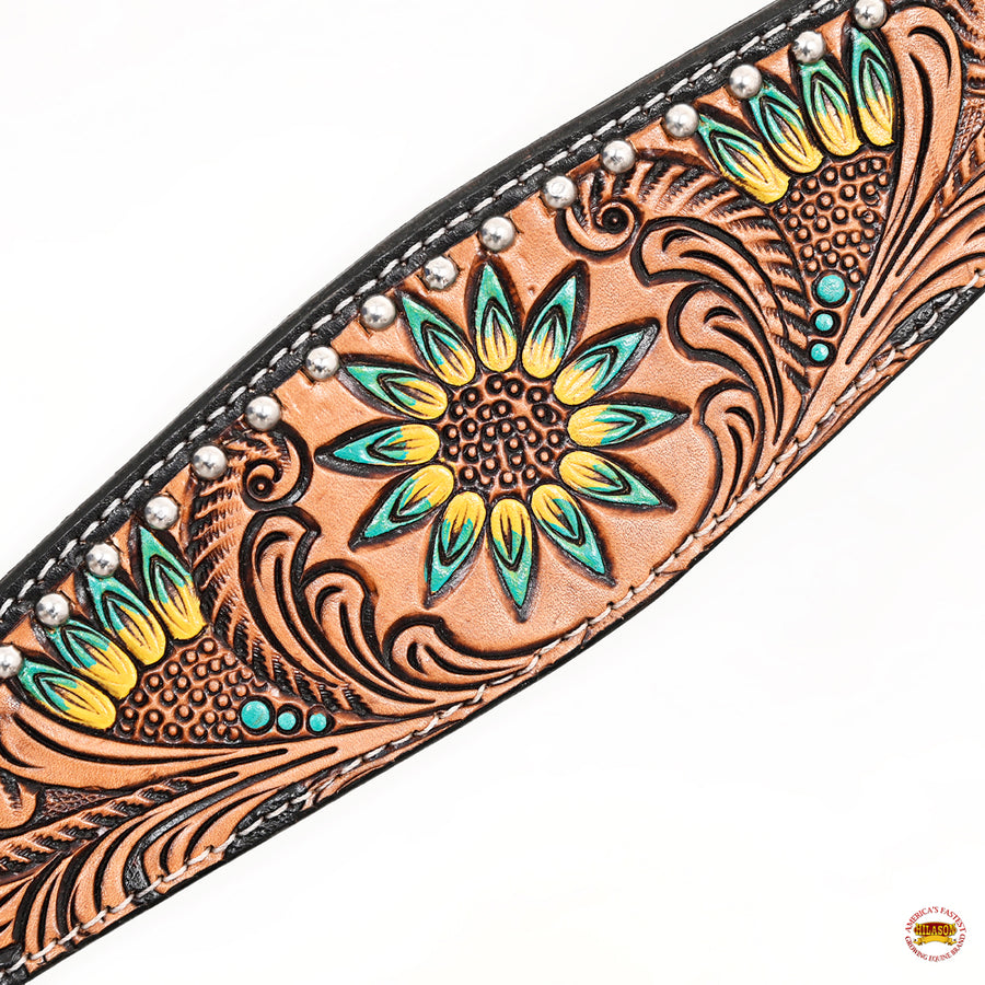 HILASON Western Horse Headstall Breast Collar American Leather Tan