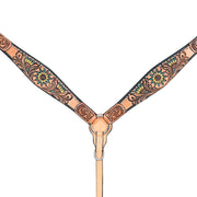 HILASON Western Horse Headstall Breast Collar American Leather Tan
