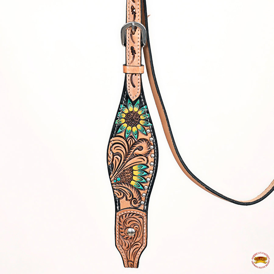 HILASON Western Horse Headstall Breast Collar American Leather Tan