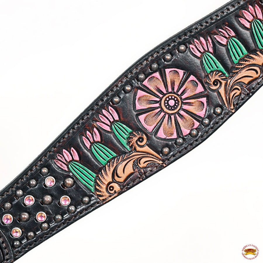 HILASON Western Horse Floral Headstall Breast Collar Set American Leather Brown | Tack for Horses