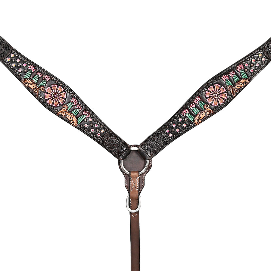 HILASON Western Horse Headstall Breast Collar Leather Brown - Uhorse