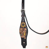 HILASON Western Horse Headstall & Breast Collar American Leather Hand Carving