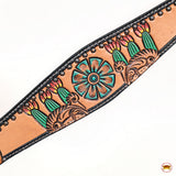 HILASON Western Horse Headstall & Breast Collar American Leather Floral Carving