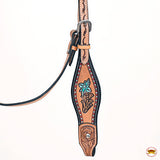 HILASON Western Horse Headstall & Breast Collar American Leather Floral Carving