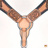 HILASON Western Horse Headstall & Breast Collar American Leather Floral Carving