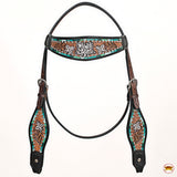 HILASON Western Horse Headstall Breast Collar Leather Brown