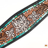 HILASON Western Horse Headstall & Breast Collar American Leather Floral Carving