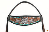 HILASON Western Horse Headstall & Breast Collar American Leather Floral Carving