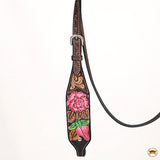 HILASON Western Horse Headstall & Breast Collar American Leather Hand Carving