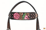 HILASON Western Horse Floral Headstall Breast Collar Set American Leather Tan | Tack for Horses