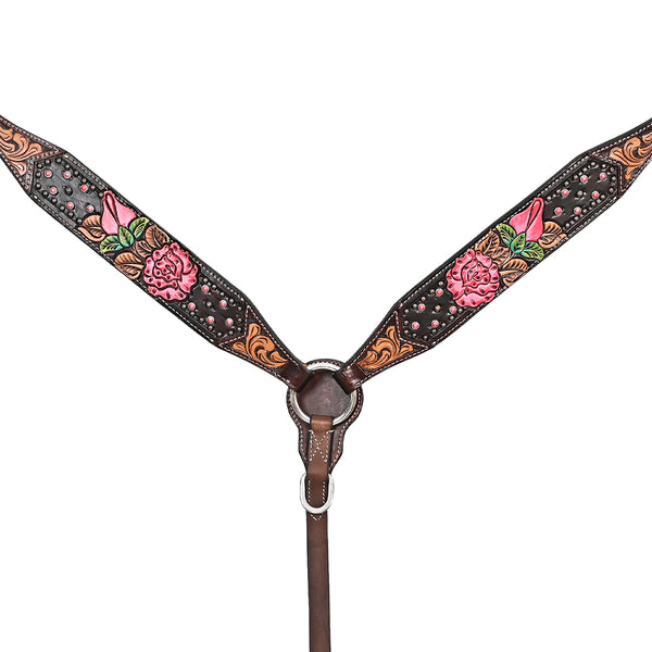 HILASON Western Horse Headstall Breast Collar Leather Brown - Uhorse