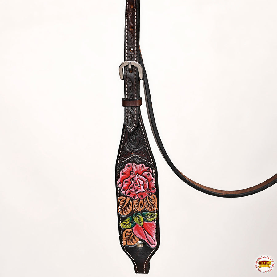 HILASON Western Horse Floral Headstall Breast Collar Set American Leather Tan | Tack for Horses
