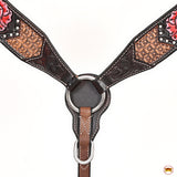 HILASON Western Horse Headstall Breast Collar Leather Brown
