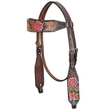 HILASON Western Horse Headstall Breast Collar Leather Brown