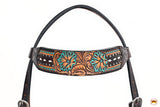 HILASON Western Horse Headstall & Breast Collar American Leather Hand Carving