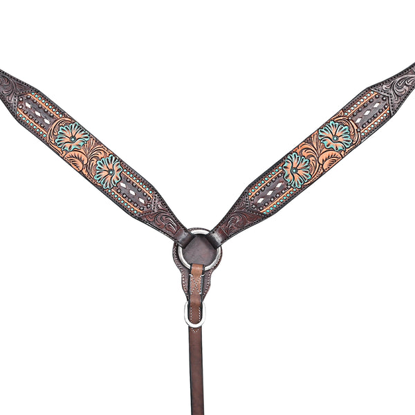 HILASON Western Horse Headstall Breast Collar American Leather Brown - Uhorse