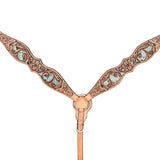 HILASON Western Horse Headstall Breast Collar American Leather Tan