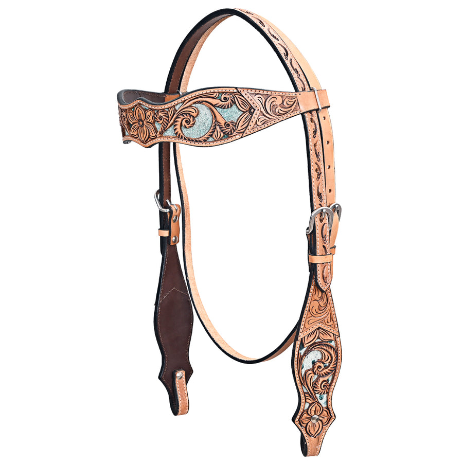 HILASON Western Horse Headstall American Leather Tan - Uhorse