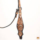 HILASON Western Horse Headstall Breast Collar Leather Brown | Tack Set for Horses