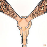 HILASON Western Horse Headstall Breast Collar Leather Brown | Tack Set for Horses