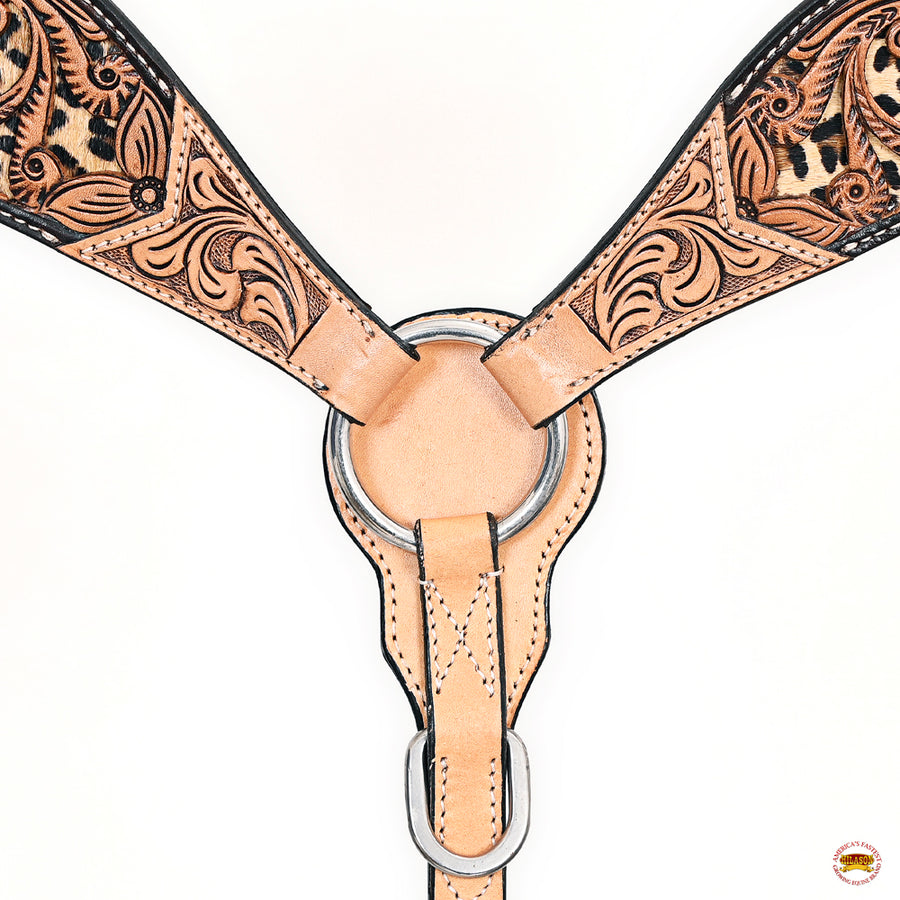 HILASON Western Horse Headstall Breast Collar Leather Brown | Tack Set for Horses