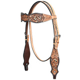 HILASON Western Horse Headstall Breast Collar Leather Brown | Tack Set for Horses