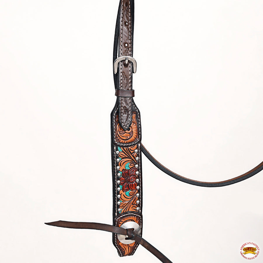 HILASON Western Horse Headstall & Breast Collar American Leather Hand Carving