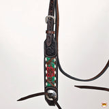 HILASON Western Horse Headstall & Breast Collar American Leather Hand Carving