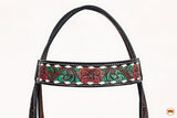 HILASON Western Horse Headstall & Breast Collar American Leather Hand Carving