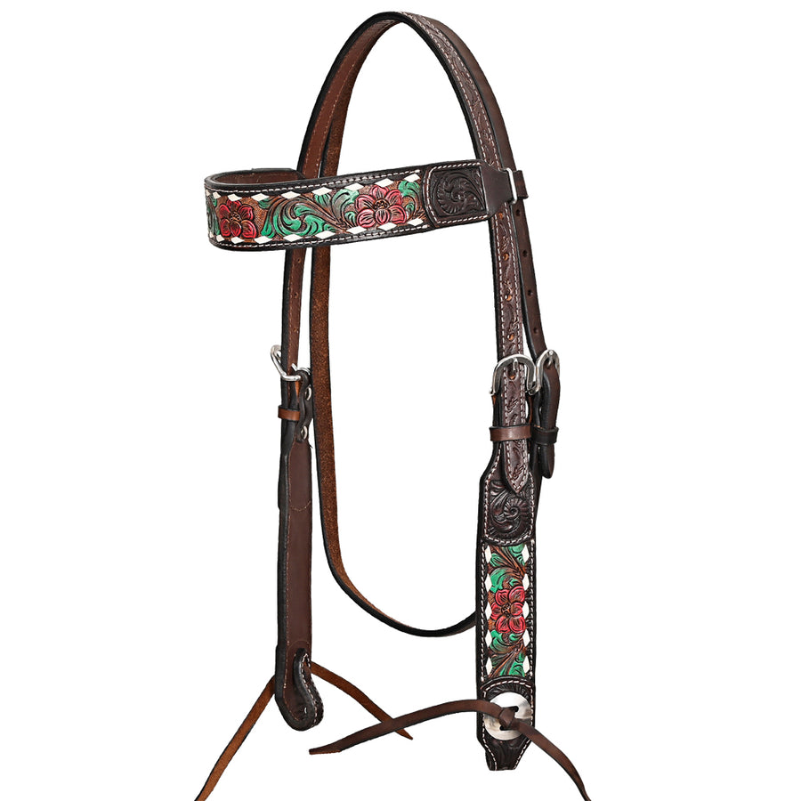 HILASON Western Horse Headstall American Leather Brown - Uhorse