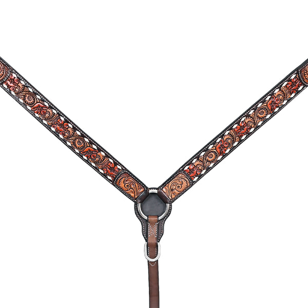 HILASON Western Horse Headstall Breast Collar American Leather Brown - Uhorse