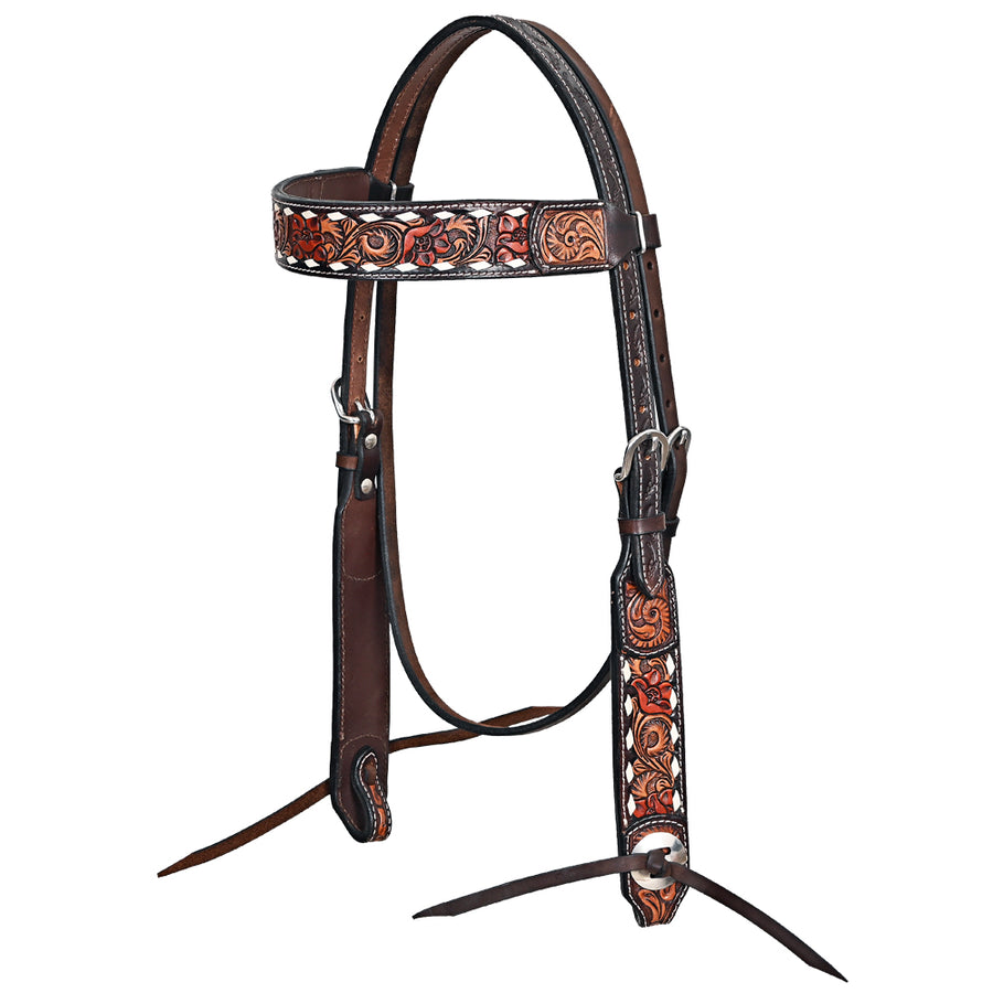 HILASON Western Horse Headstall American Leather Brown - Uhorse