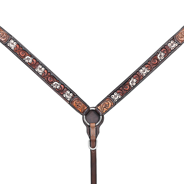 HILASON Western Horse Headstall Breast Collar American Leather Brown - Uhorse