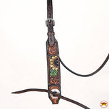 HILASON Western Horse Headstall & Breast Collar American Leather Hand Carving