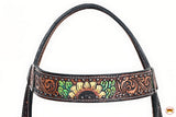 HILASON Western Horse Headstall & Breast Collar American Leather Hand Carving