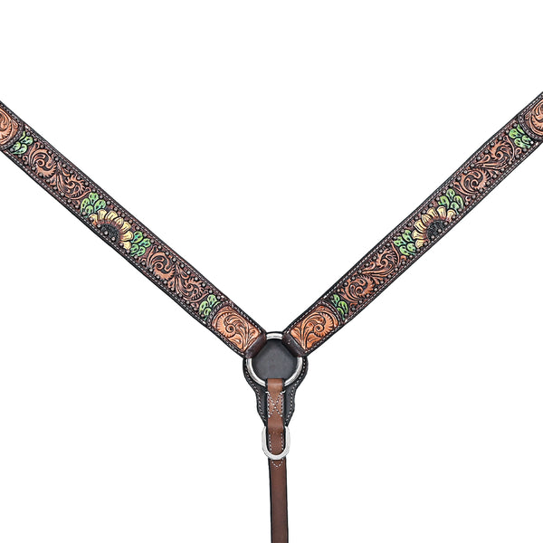 HILASON Western Horse Headstall Breast Collar American Leather Brown - Uhorse