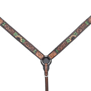HILASON Western Horse Headstall Breast Collar American Leather Brown | Tack Set for Horses