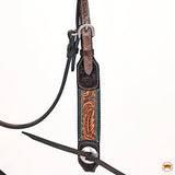 HILASON Western Horse Headstall & Breast Collar American Leather Hand Carving