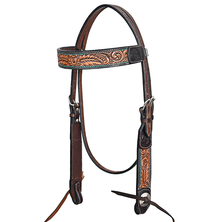 HILASON Western Horse Headstall American Leather Brown - Uhorse