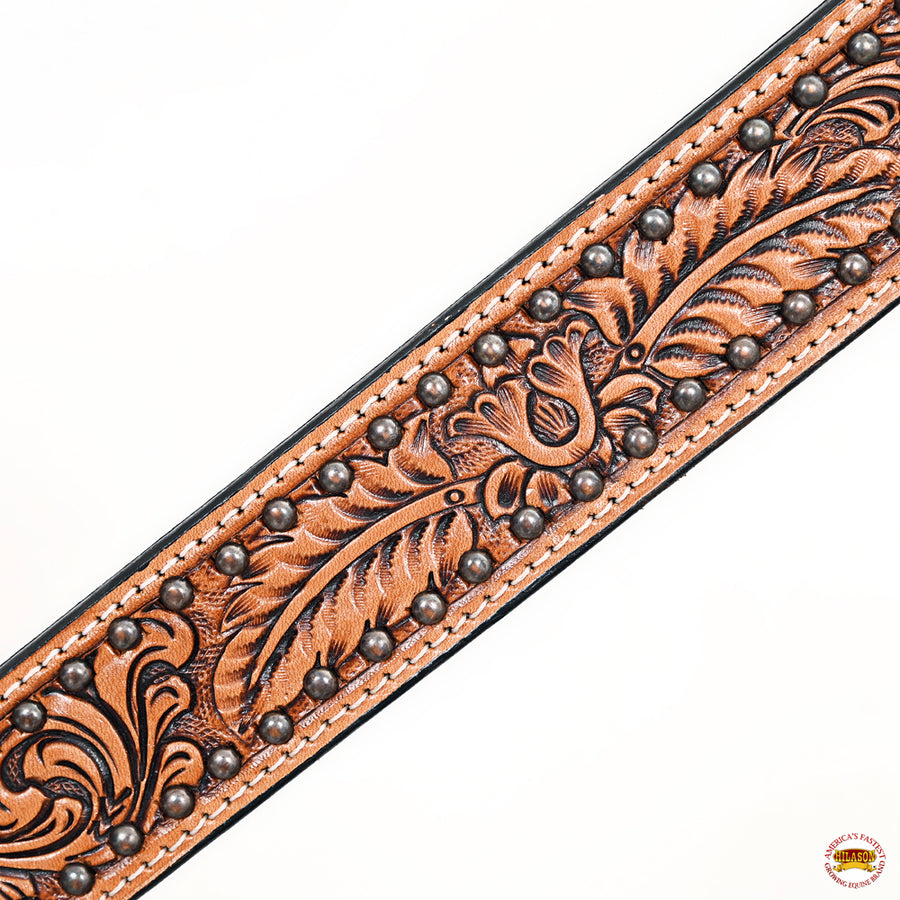 HILASON Western Horse Headstall Breast Collar American Leather Tan | Tack Set for Horses
