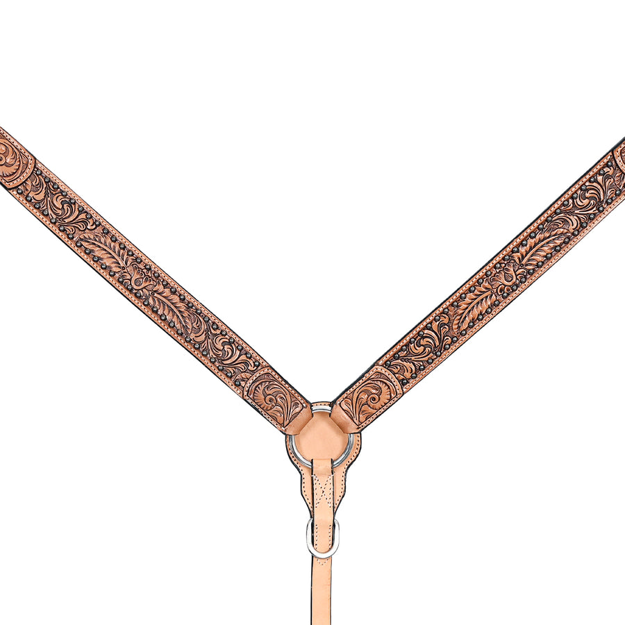 HILASON Western Horse Headstall Breast Collar American Leather Tan - Uhorse