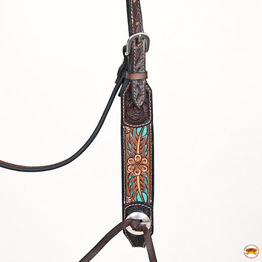 HILASON Western Horse Headstall Breast Collar Leather Brown | Tack Set for Horses