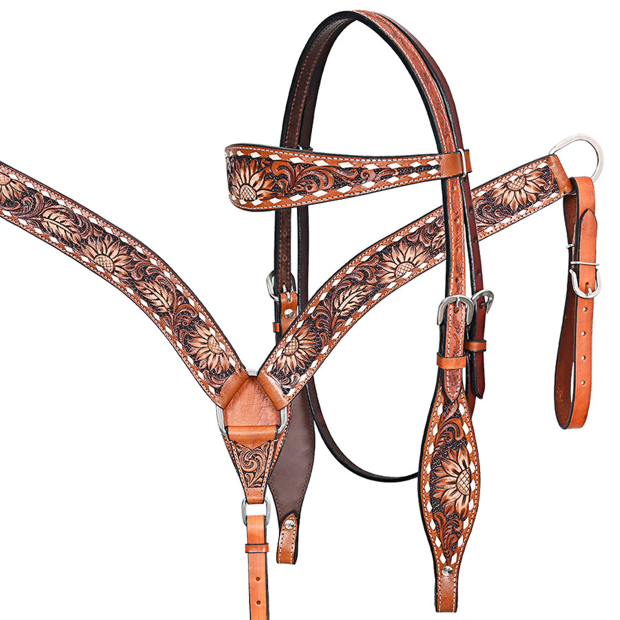 Comfytack H. Floral Hand Painted Genuine Leather Breast Collar by Hilason – Cowboy and equestrian accessories