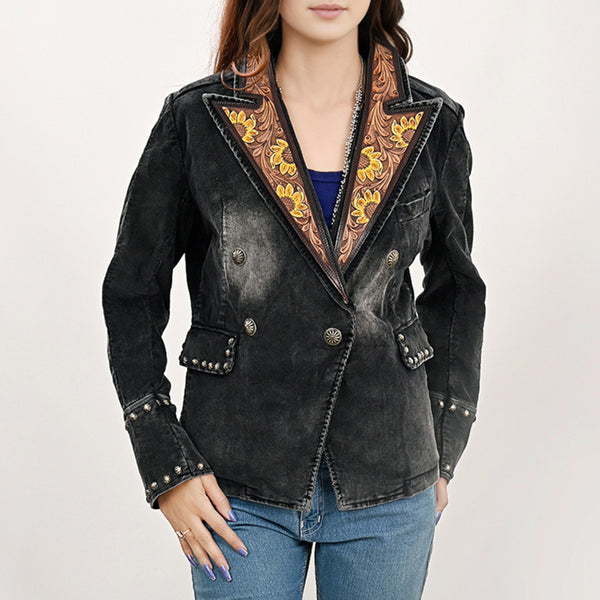 ADBZ049 Genuine leather Hand tooled hand carved Women 100% cotton by Hilason – Cowboy and equestrian accessories