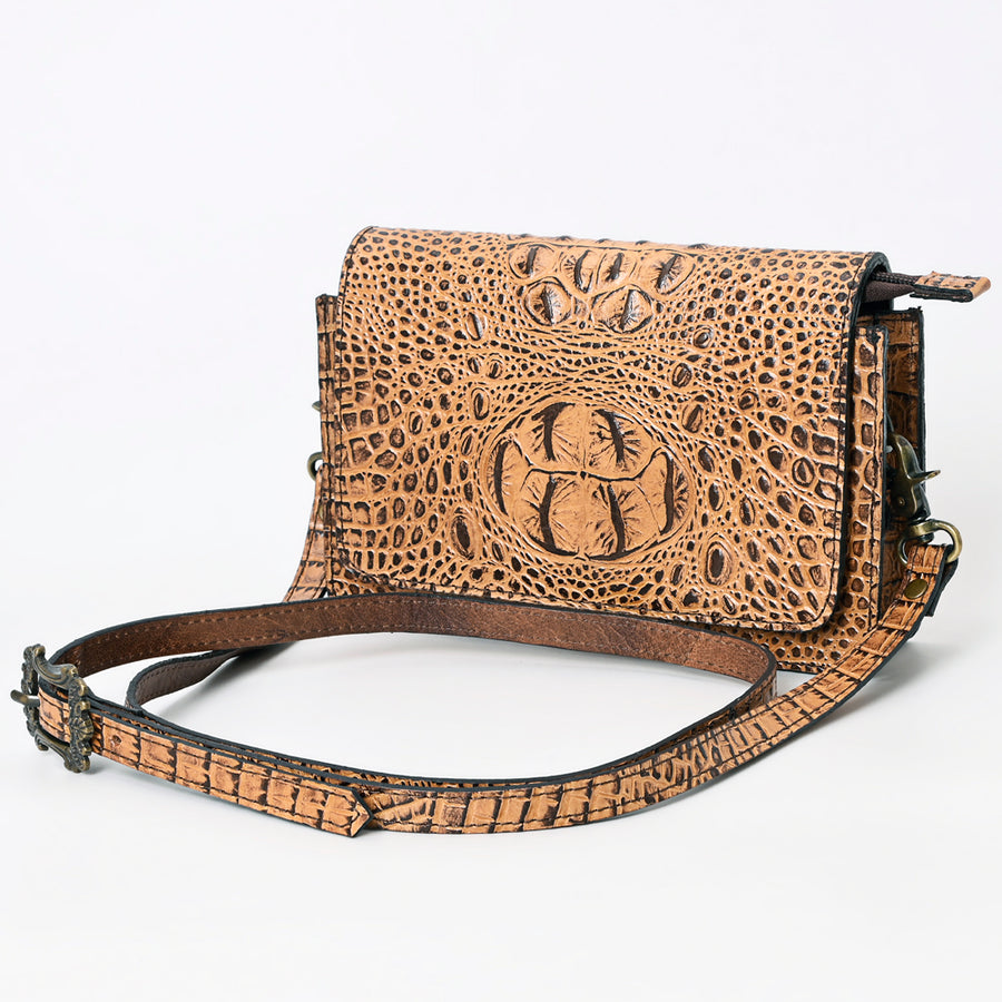 American Darling Western Canteen Bag Hand Tooled Genuine Leather Crossbody - Uhorse