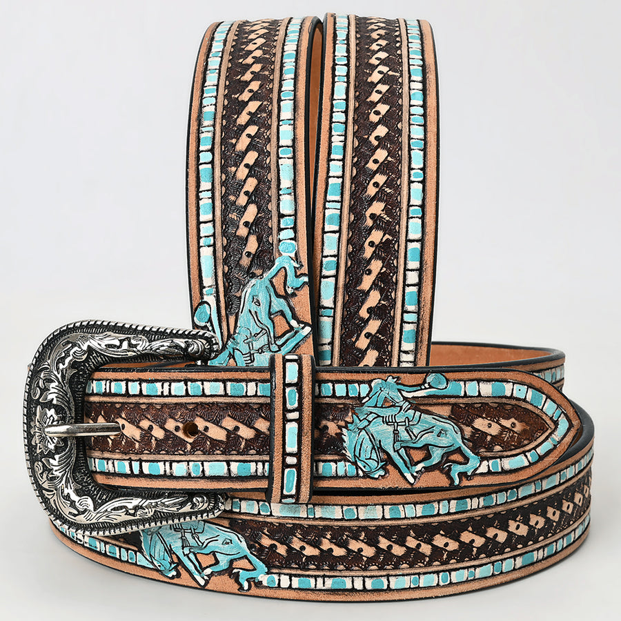 Beautifully hand tooled Genuine American Leather Belt Men and Women - Uhorse