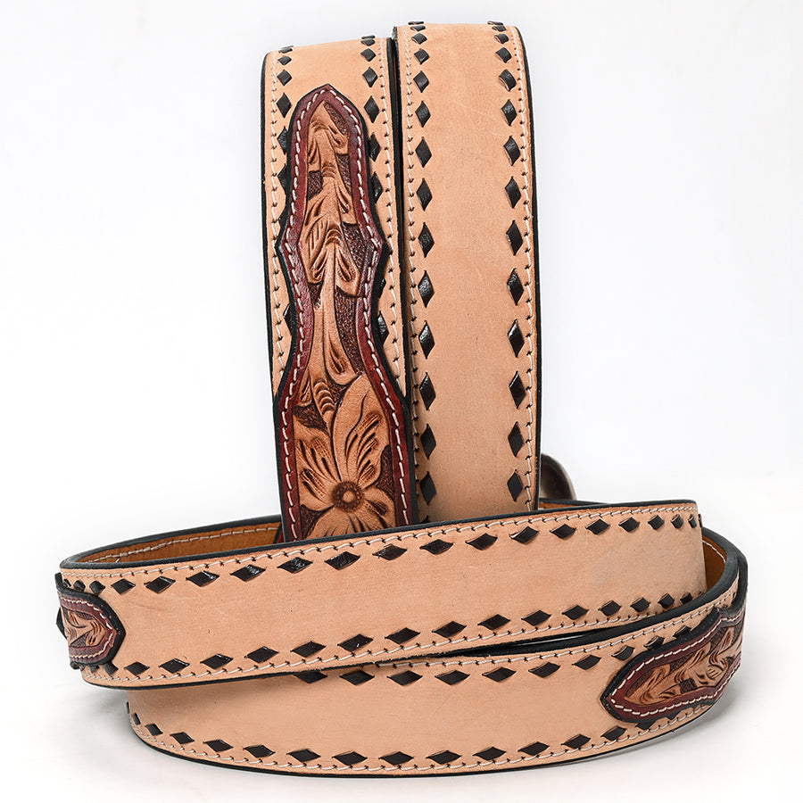 American Darling Beautifully Hand Tooled Brown Genuine Leather Belt Men and Women Western with Removable Buckle
