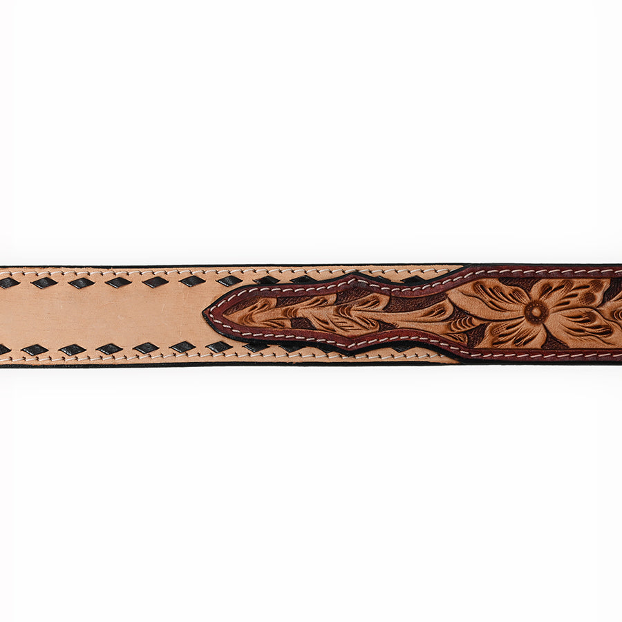 American Darling Beautifully Hand Tooled Brown Genuine Leather Belt Men and Women Western with Removable Buckle
