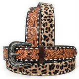 American Darling ADBLF227-L Beautifully Hand Tooled Hair-On Genuine American Leather Belt Men and  Women