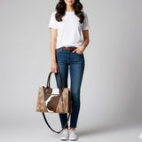 American Darling Tote Hand Tooled Hair on Genuine Leather Western Women Bag Handbag Purse | Travel Bags